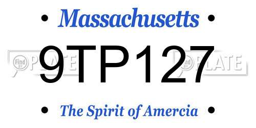 9TP127 Massachusetts License Plate