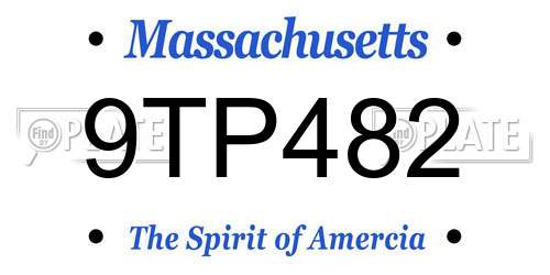9TP482 Massachusetts License Plate