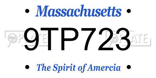 9TP723 Massachusetts License Plate