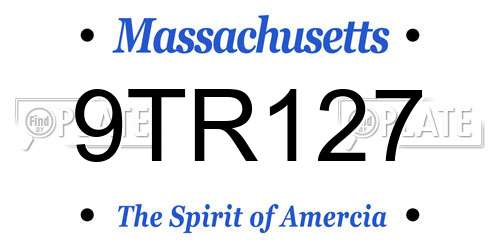 9TR127 Massachusetts License Plate