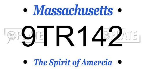 9TR142 Massachusetts License Plate