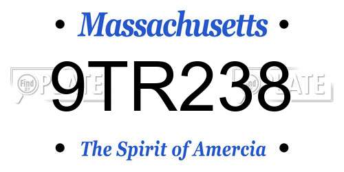 9TR238 Massachusetts License Plate