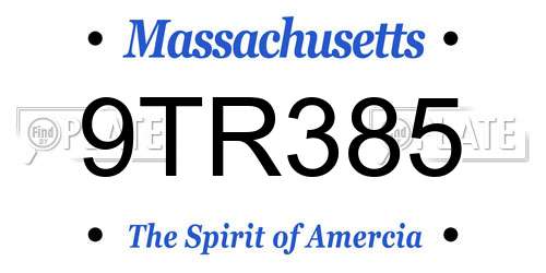 9TR385 Massachusetts License Plate