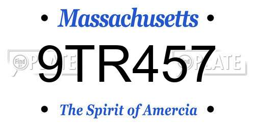9TR457 Massachusetts License Plate