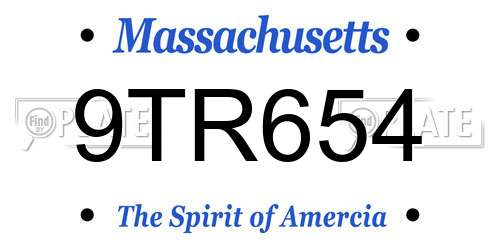 9TR654 Massachusetts License Plate