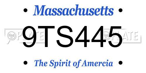 9TS445 Massachusetts License Plate