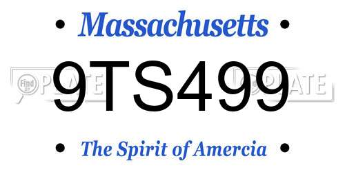 9TS499 Massachusetts License Plate