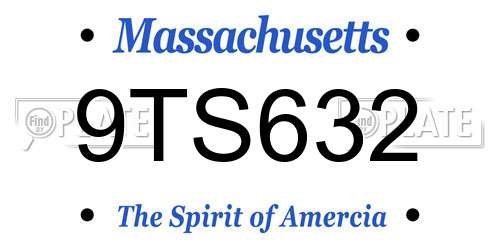 9TS632 Massachusetts License Plate