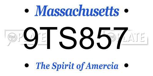 9TS857 Massachusetts License Plate