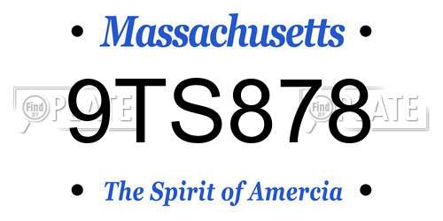 9TS878 Massachusetts License Plate
