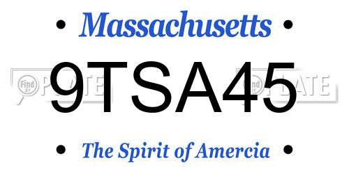 9TSA45 Massachusetts License Plate