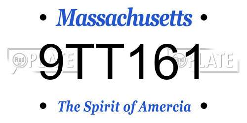 9TT161 Massachusetts License Plate