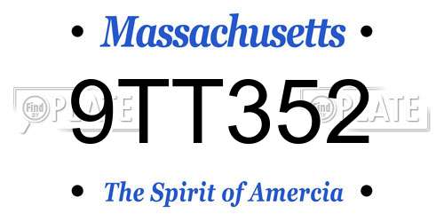 9TT352 Massachusetts License Plate