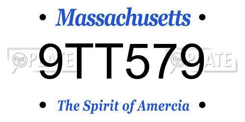 9TT579 Massachusetts License Plate