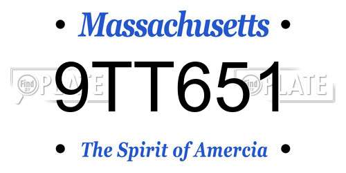 9TT651 Massachusetts License Plate