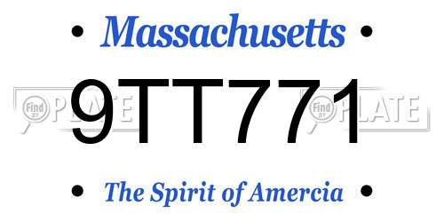 9TT771 Massachusetts License Plate