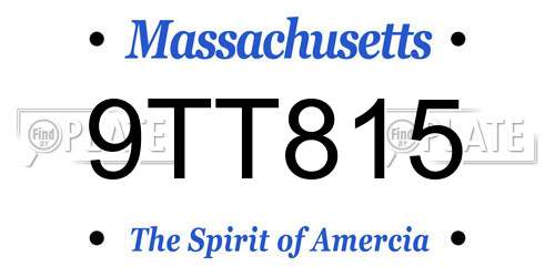 9TT815 Massachusetts License Plate