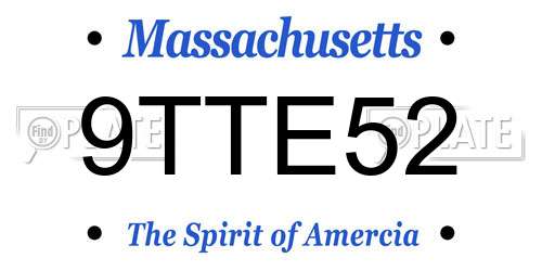 9TTE52 Massachusetts License Plate