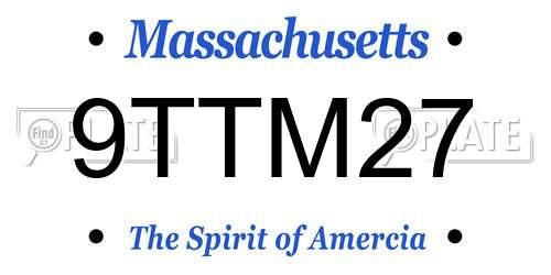 9TTM27 Massachusetts License Plate