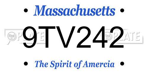 9TV242 Massachusetts License Plate