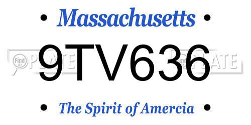 9TV636 Massachusetts License Plate