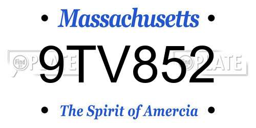 9TV852 Massachusetts License Plate