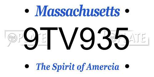9TV935 Massachusetts License Plate