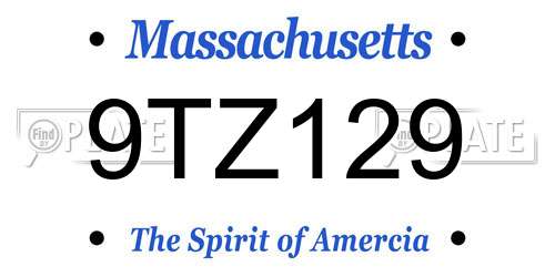 9TZ129 Massachusetts License Plate