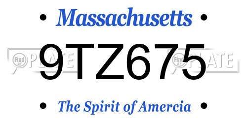9TZ675 Massachusetts License Plate