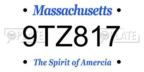9TZ817 Massachusetts License Plate
