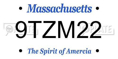 9TZM22 Massachusetts License Plate