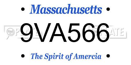 9VA566 Massachusetts License Plate