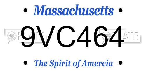 9VC464 license plate in MA state