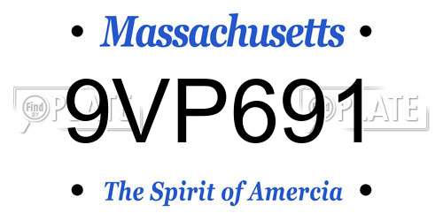 9VP691 Massachusetts License Plate