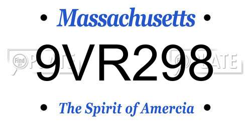 9VR298 Massachusetts License Plate