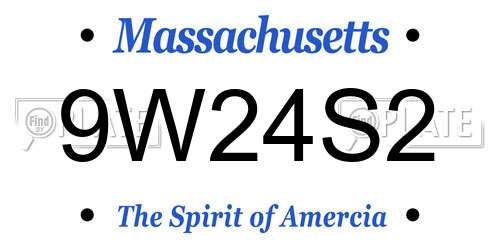 9W24S2 Massachusetts License Plate