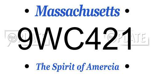 9WC421 Massachusetts License Plate