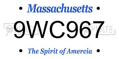 9WC967 Massachusetts License Plate