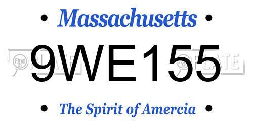 9WE155 Massachusetts License Plate