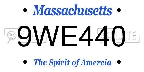 9WE440 Massachusetts License Plate