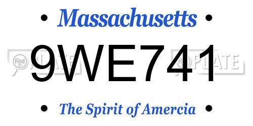 9WE741 Massachusetts License Plate
