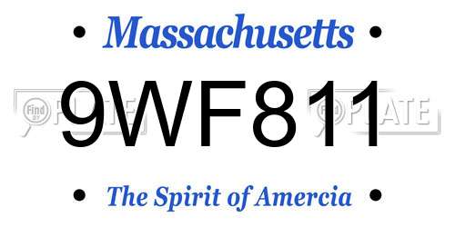 9WF811 Massachusetts License Plate
