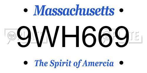 9WH669 Massachusetts License Plate