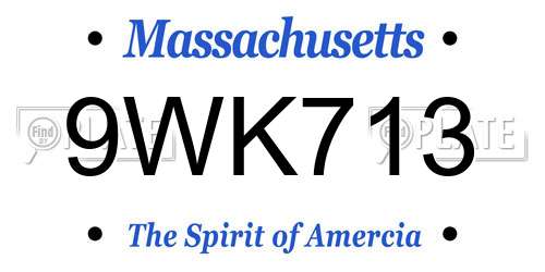 9WK713 Massachusetts License Plate
