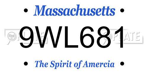 9WL681 Massachusetts License Plate