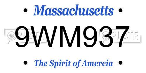 9WM937 Massachusetts License Plate