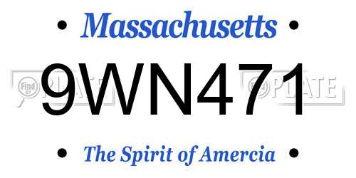 9WN471 Massachusetts License Plate