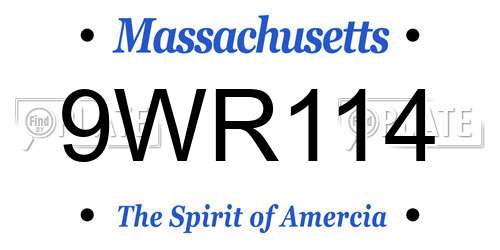 9WR114 Massachusetts License Plate