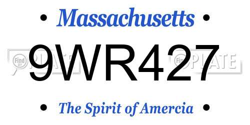 9WR427 Massachusetts License Plate
