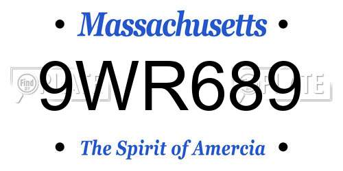 9WR689 Massachusetts License Plate